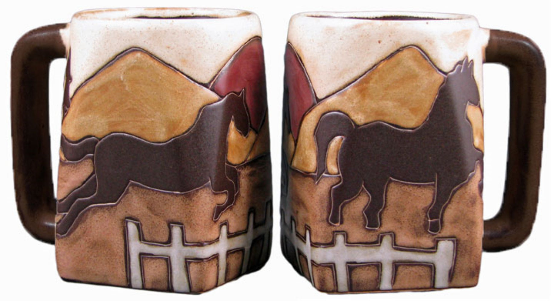 Mara Square Bottom Mug 12 oz - Horses  511Z4