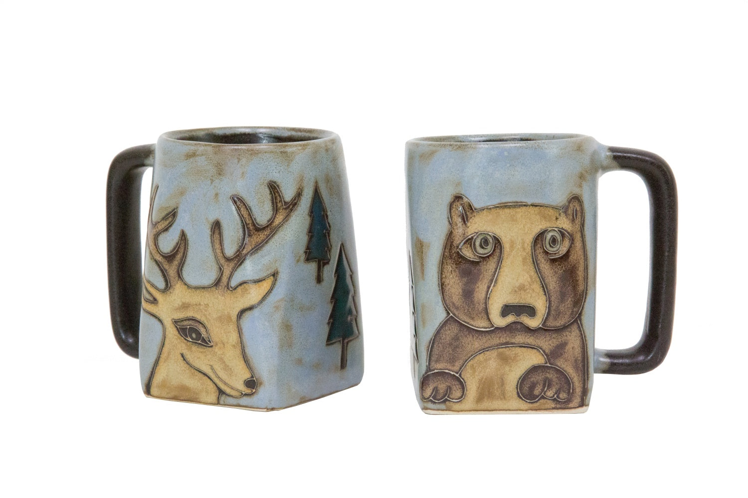 Mara Square Bottom Mug 12 oz - Bear / Deer   511A5