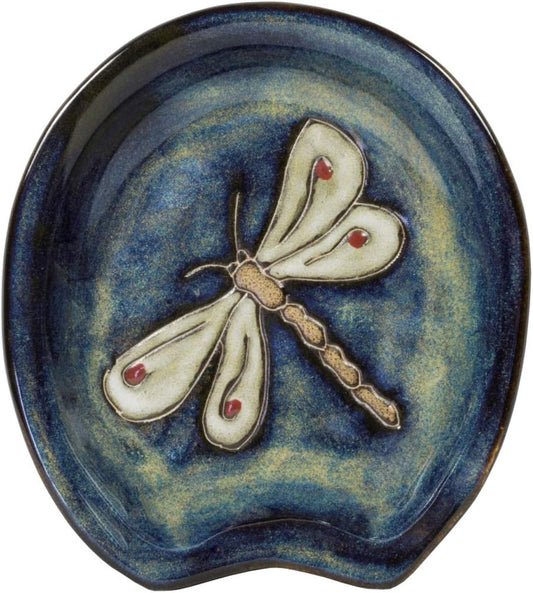 Mara Stoneware Spoon Rest  - Dragonfly   668DF Ships about November 15