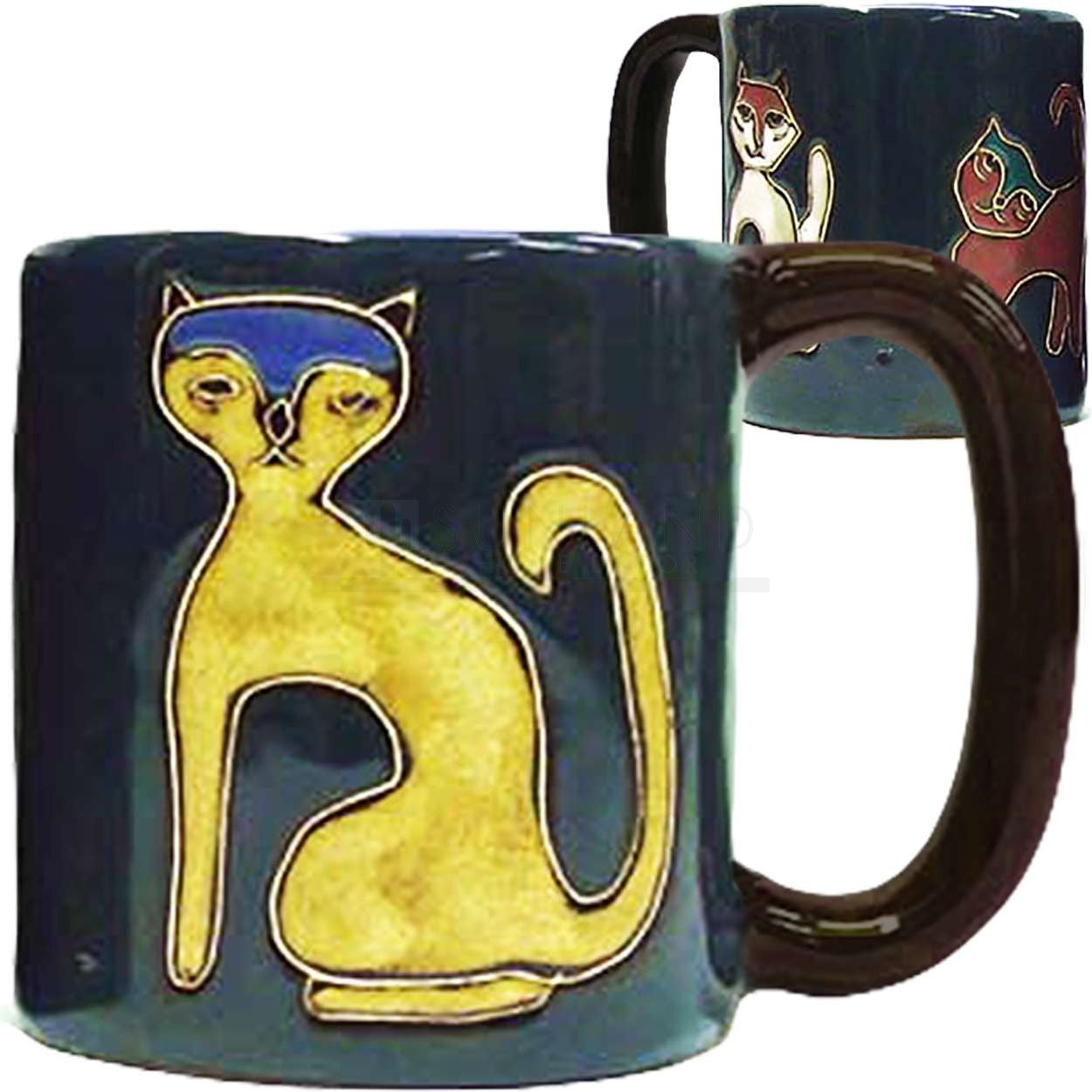 Mara Round Mug 16 oz Cats in Blue  510P3 -