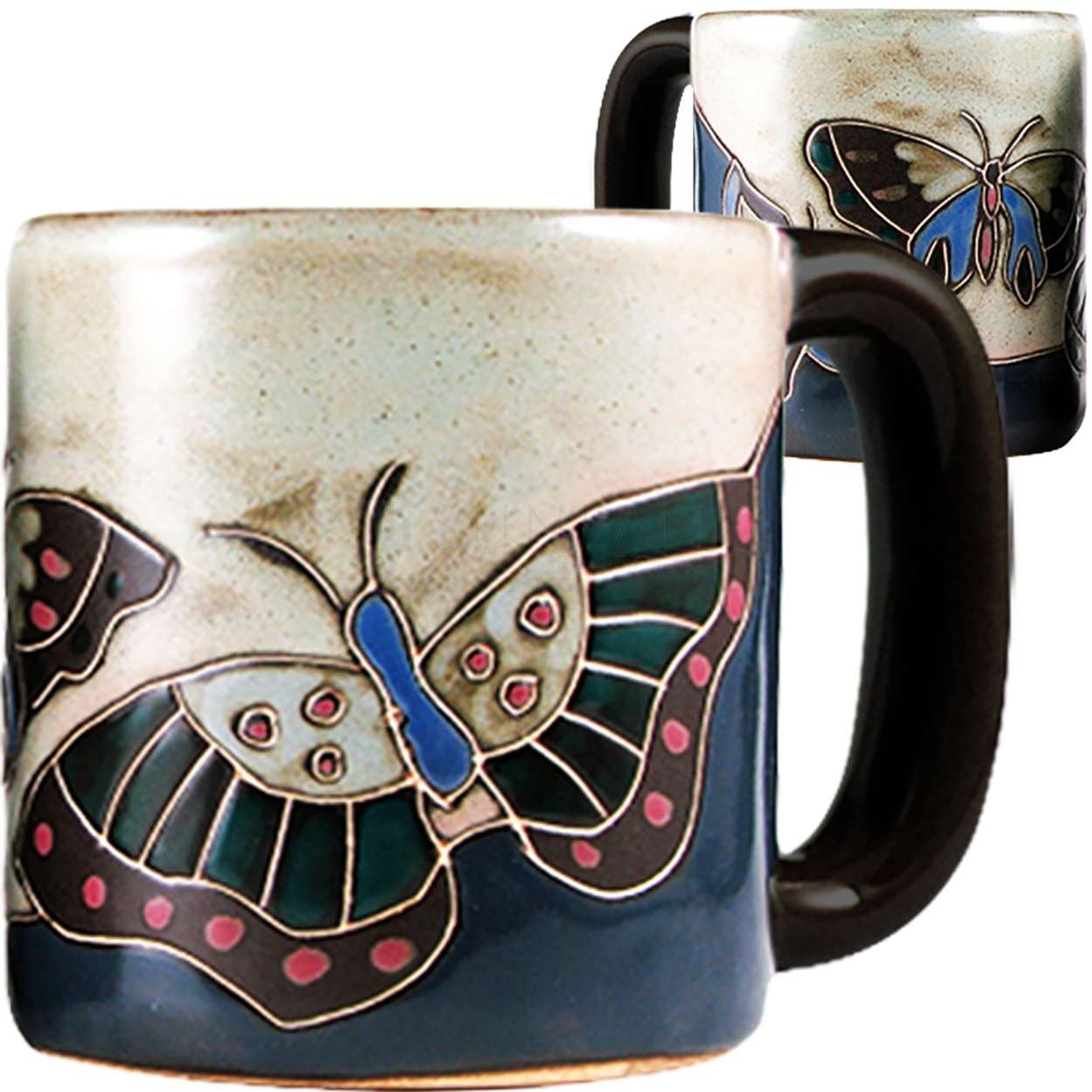 Mara Round Mug 16 oz Butterfly Blue  510U8