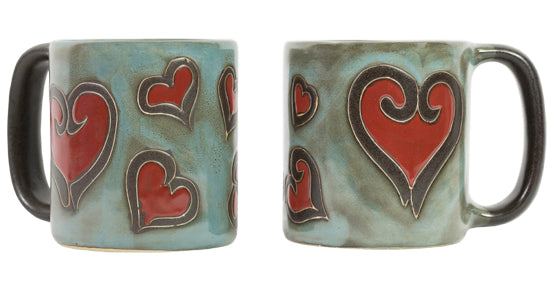 Mara Round Mug 16 oz - Hearts - 510V1 Ships about March 15