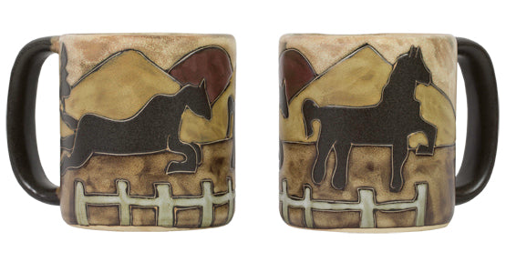 Mara Round Mug 16 oz - Equestrian Horses   510V4