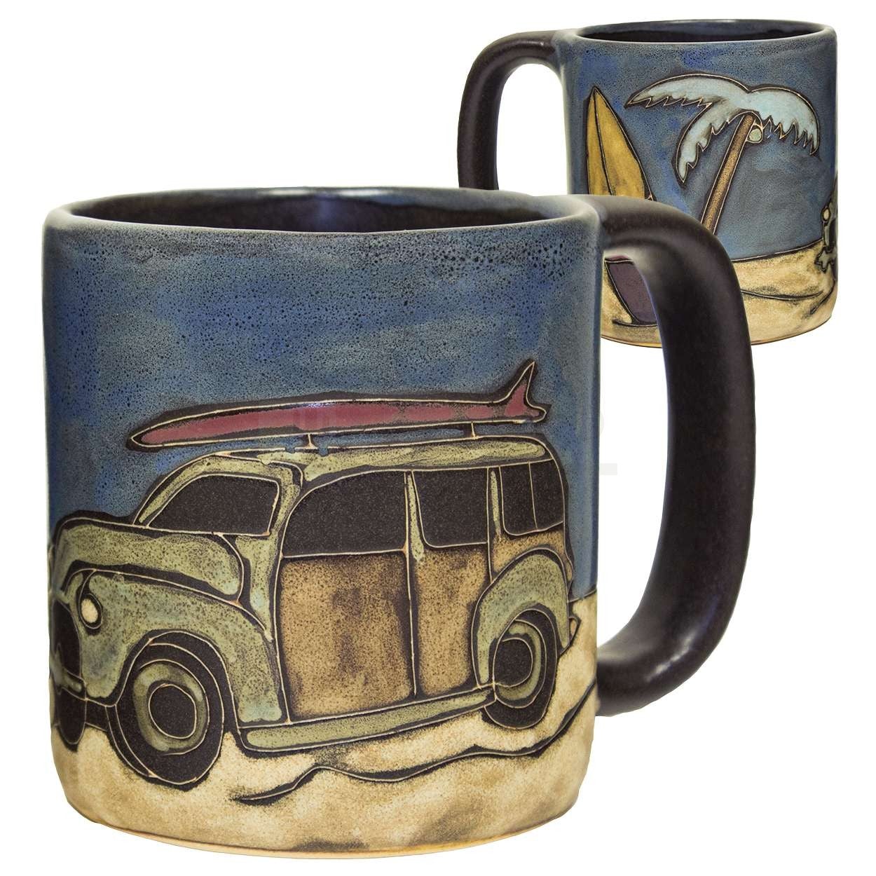 Mara Round Mug 16 oz - Woody Surf Wagon 510W9-